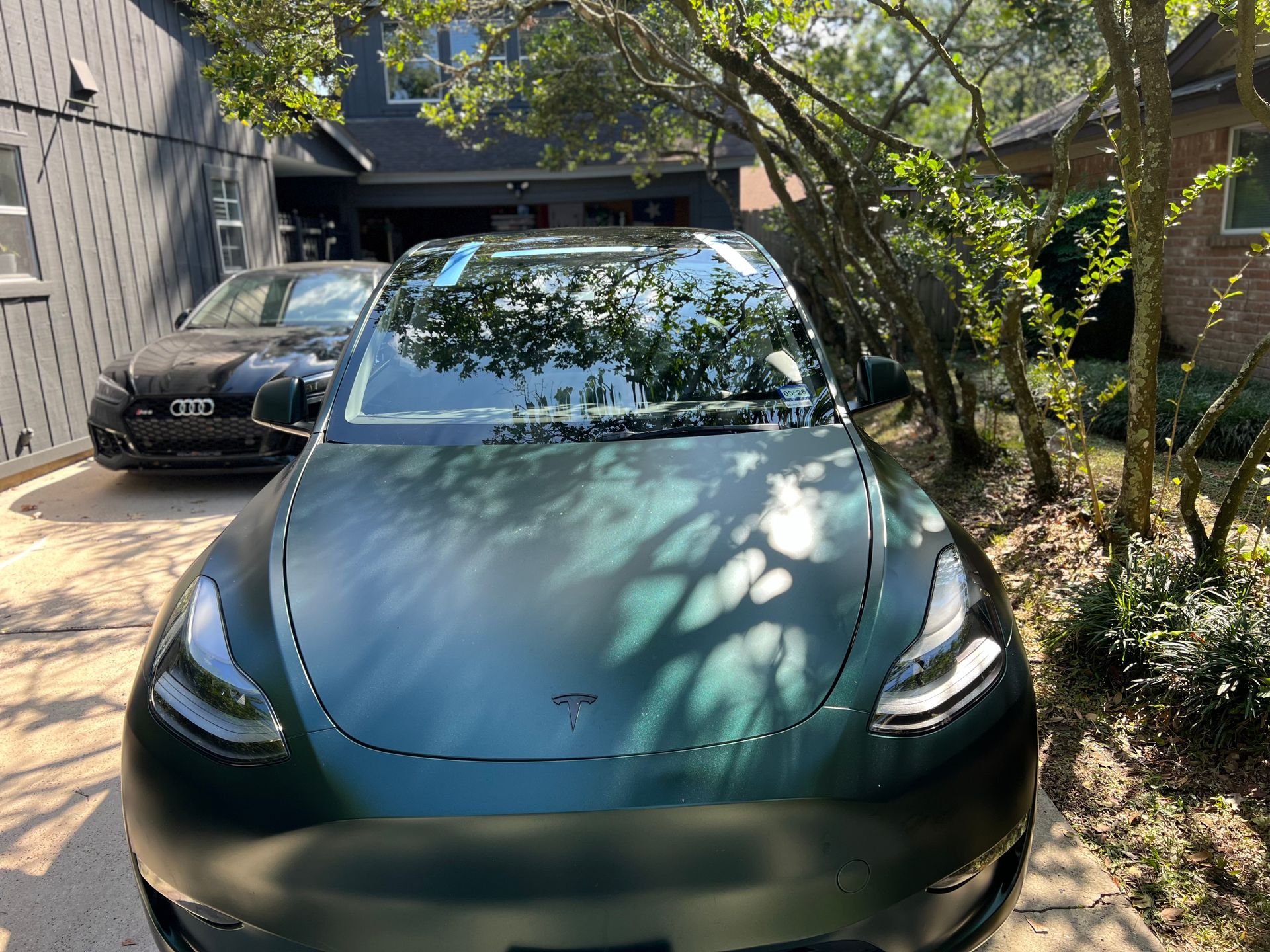 Tesla windshield replacement service by Golden Auto Glass mobile team in Houston