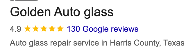 Golden Auto Glass in Houston TX. View Our Google maps profile