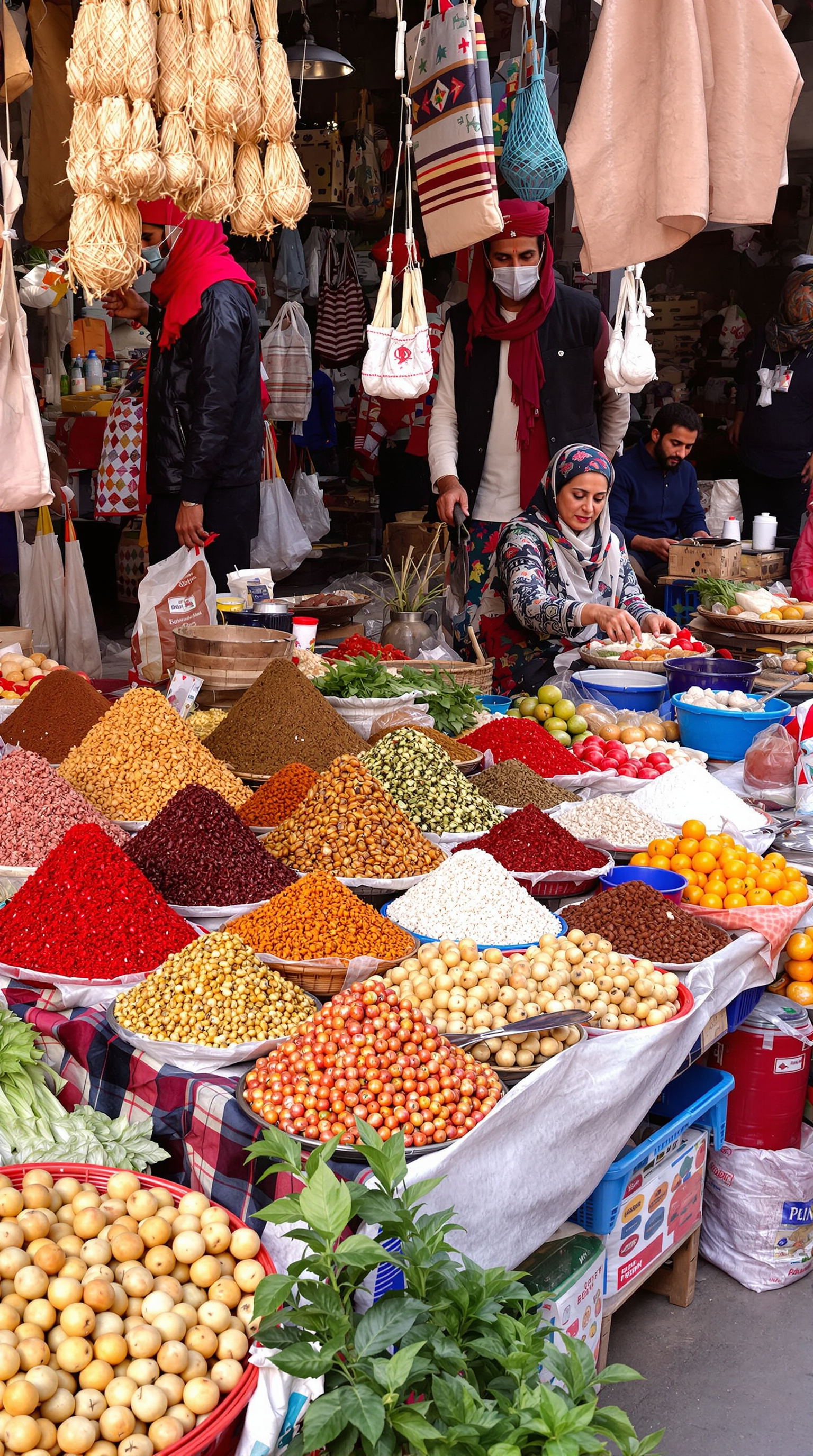 Vibrant bazaar scene in Gaziantep, Turkey.