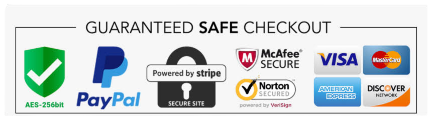 Secure and guaranteed safe checkout badges