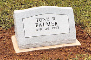 A gravestone for tony r. palmer who died on april 25 1953