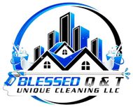 A logo for a cleaning company called blessed q & t unique cleaning llc.
