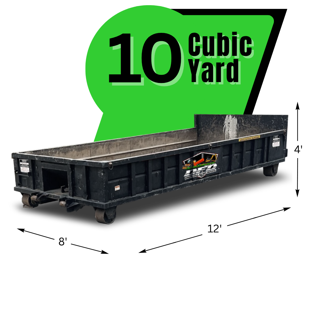 dumpster with texts and graphics