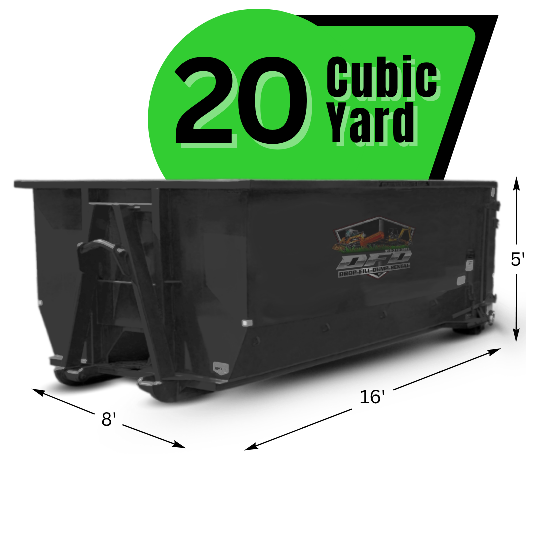 dumpster with texts and graphics
Cubic Yard
8'
16'
5'