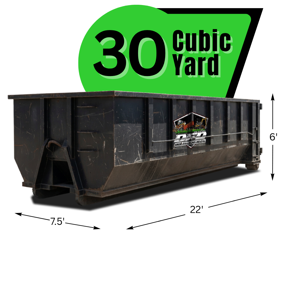 dumpster with texts and graphics