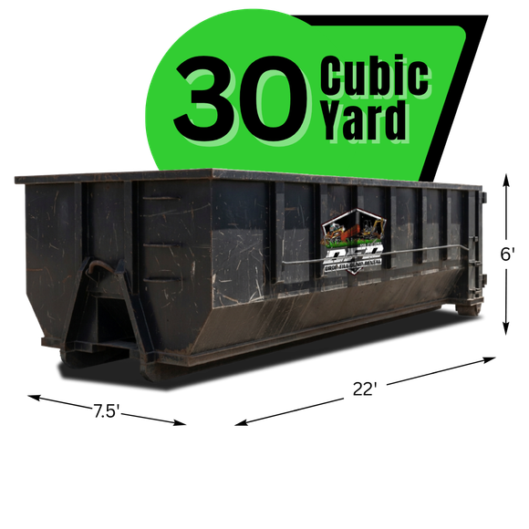 dumpster with texts and graphics