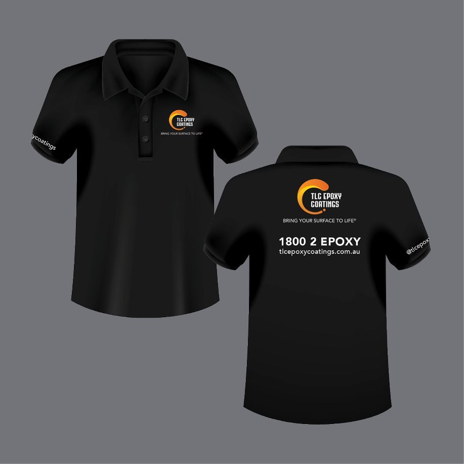 tic epoxy coatings, custom logo design, Sydney graphic design business, Sydney flooring specialist, branded polo shirts