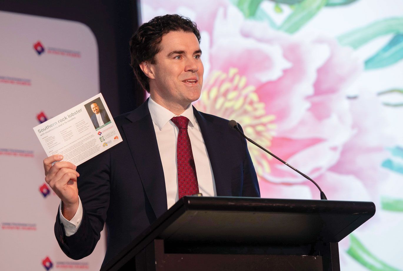 business council event branding design Canberra theme design a5 printed card