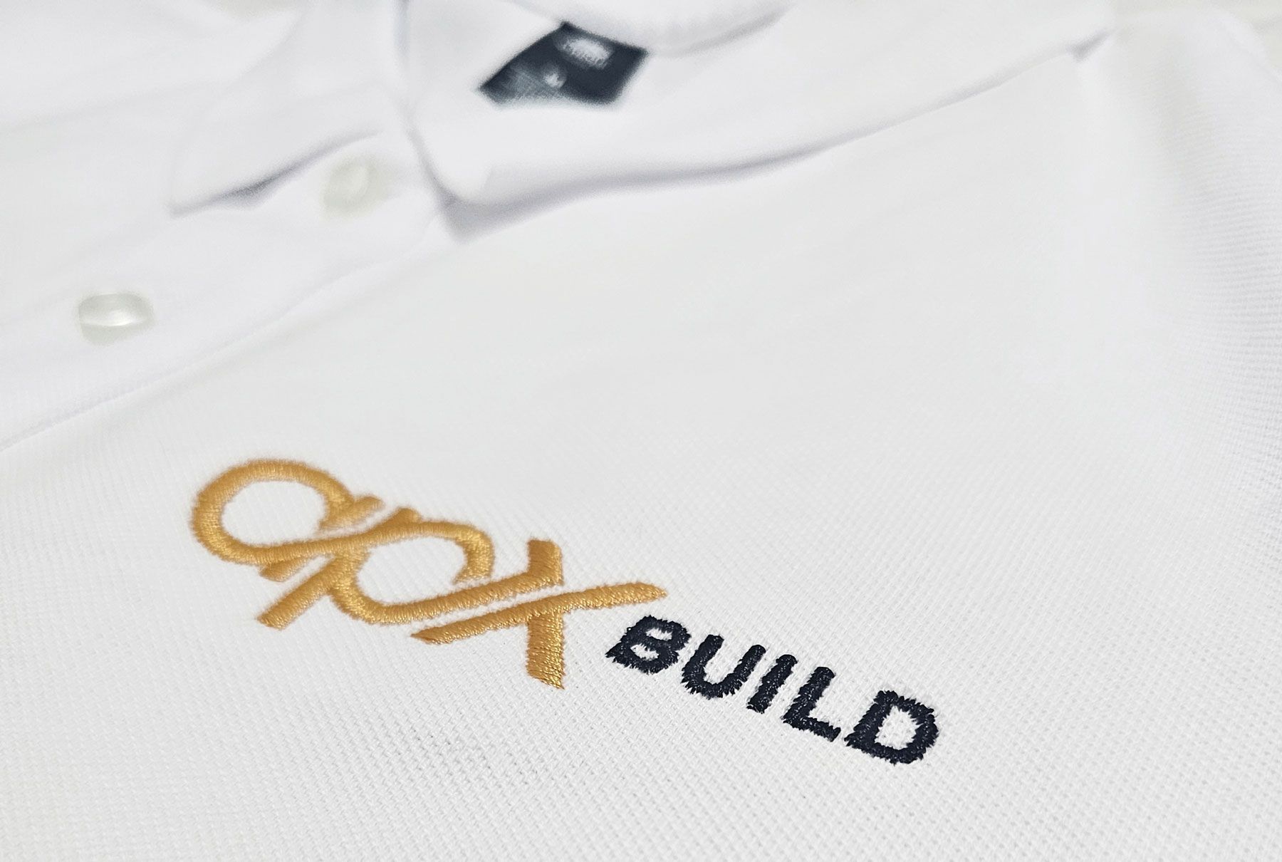 apx build, custom logo design, Sydney graphic design business, logo embroidery on polo shirt