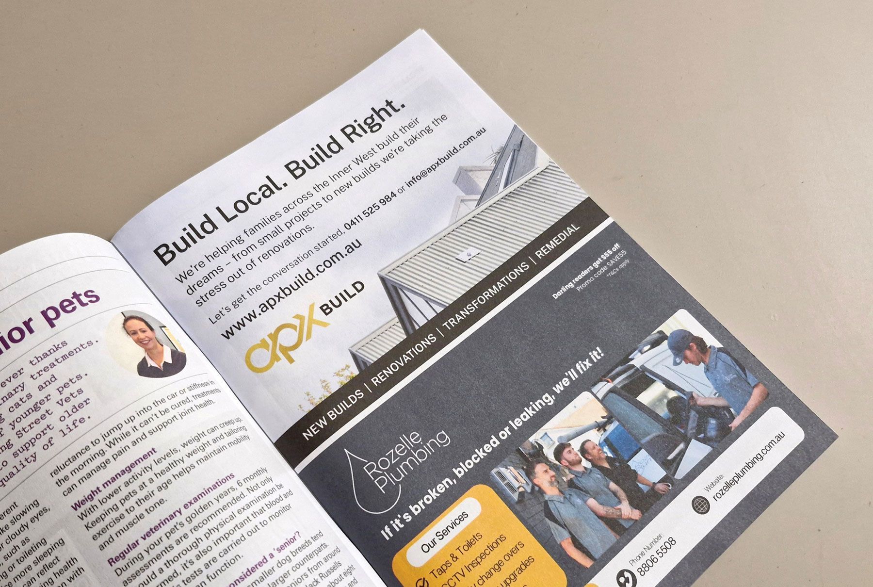 magazine advertisement, ad design, Sydney graphic designer, the darling magazine