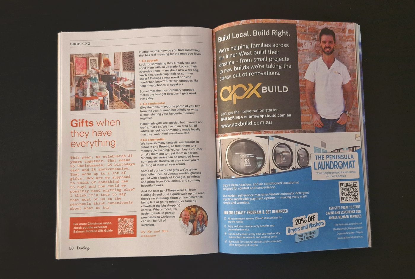 the darling magazine, darling Balmain roselle, professional graphic design Sydney, apx build, ad design