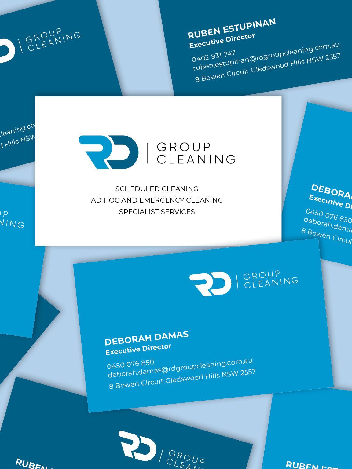 rd group cleaning, custom logo design, logo design, Sydney graphic design business, branding design, business card design