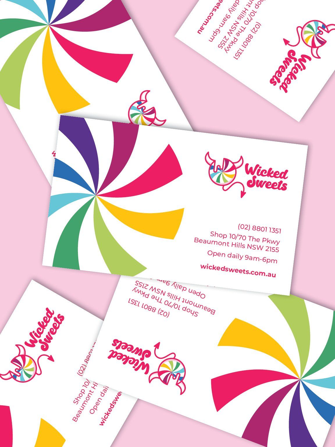 logo design, business card design, wicked sweets