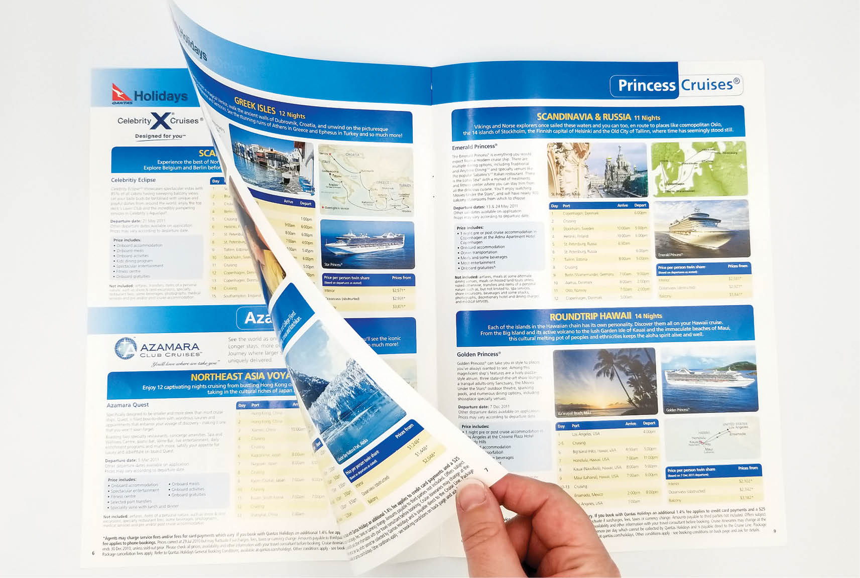 Sydney graphic design business, corporate design, travel brochure, a4 document design, design and print, cruise brochure