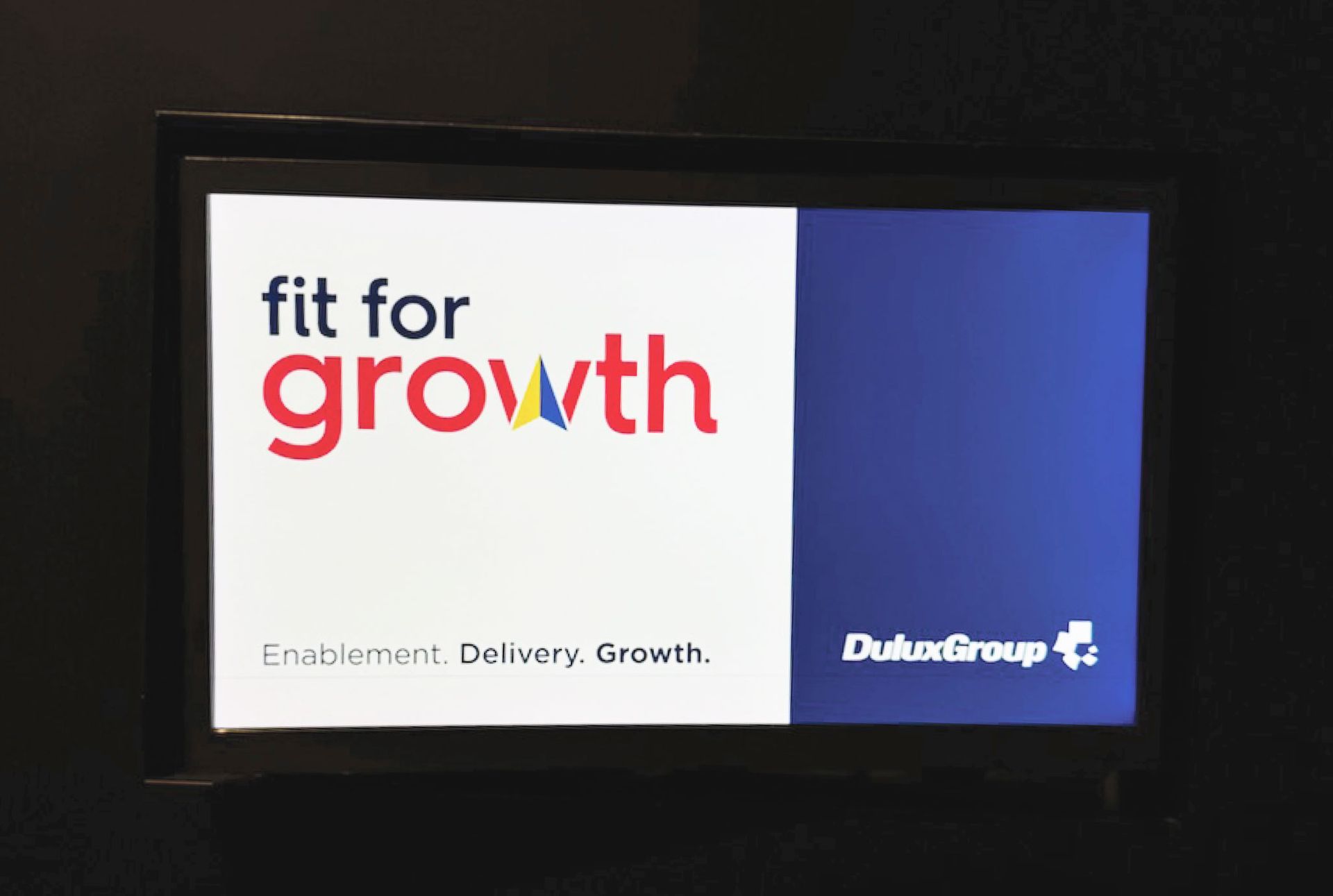 dulux conference fit for growth logo design tv screen presentation