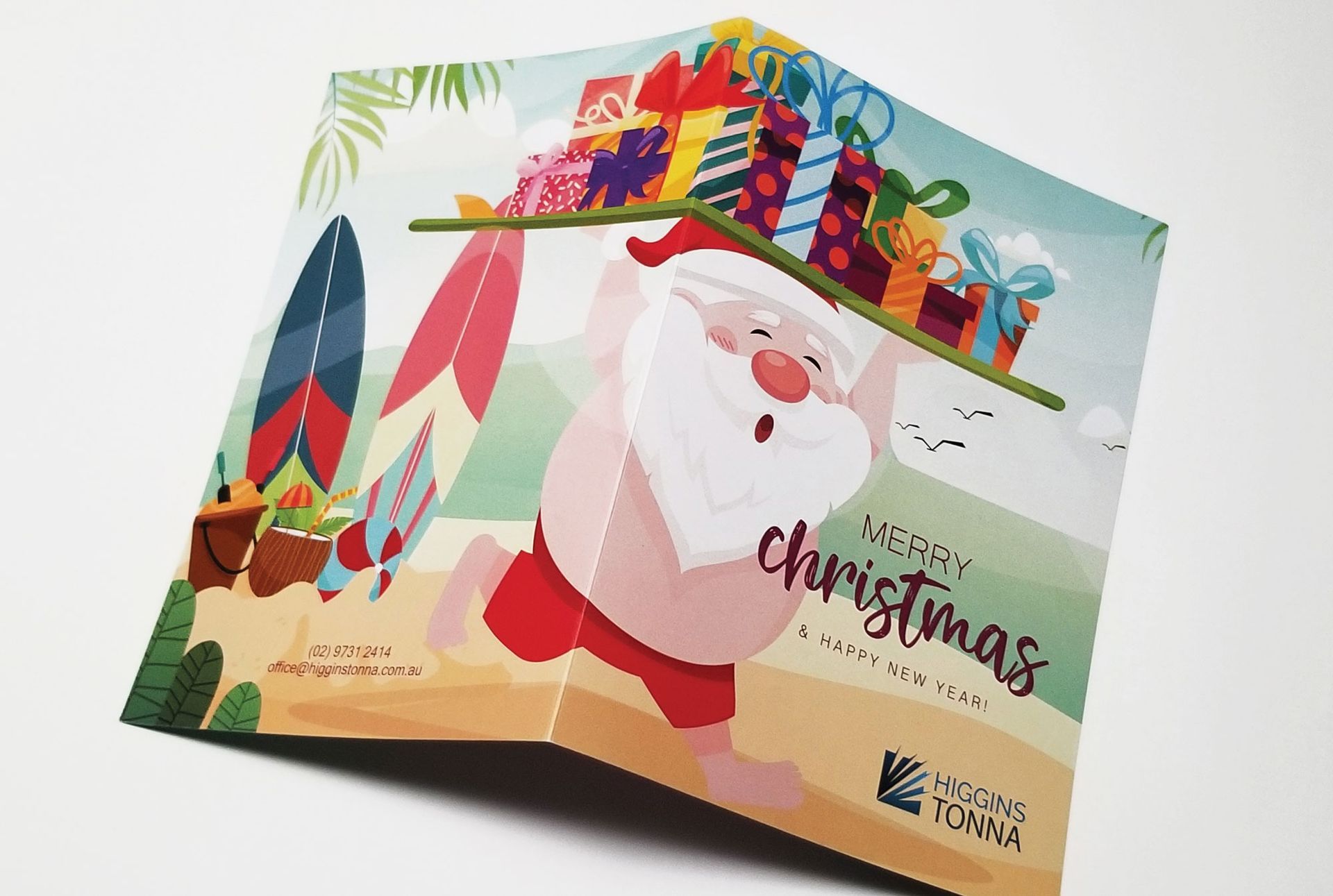 higgins and Tonna accountants, custom graphic design, Sydney graphic design business, xmas card design, xmas card printing