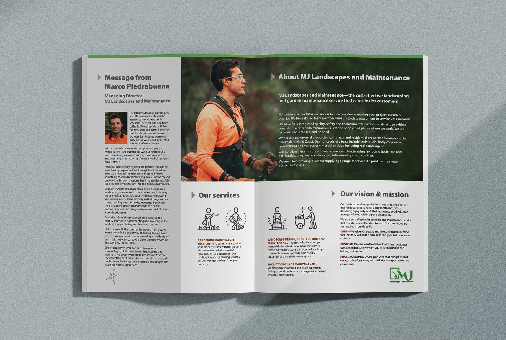 Sydney graphic design business, corporate design, a4 document, capability statement design, capability statement copywriting