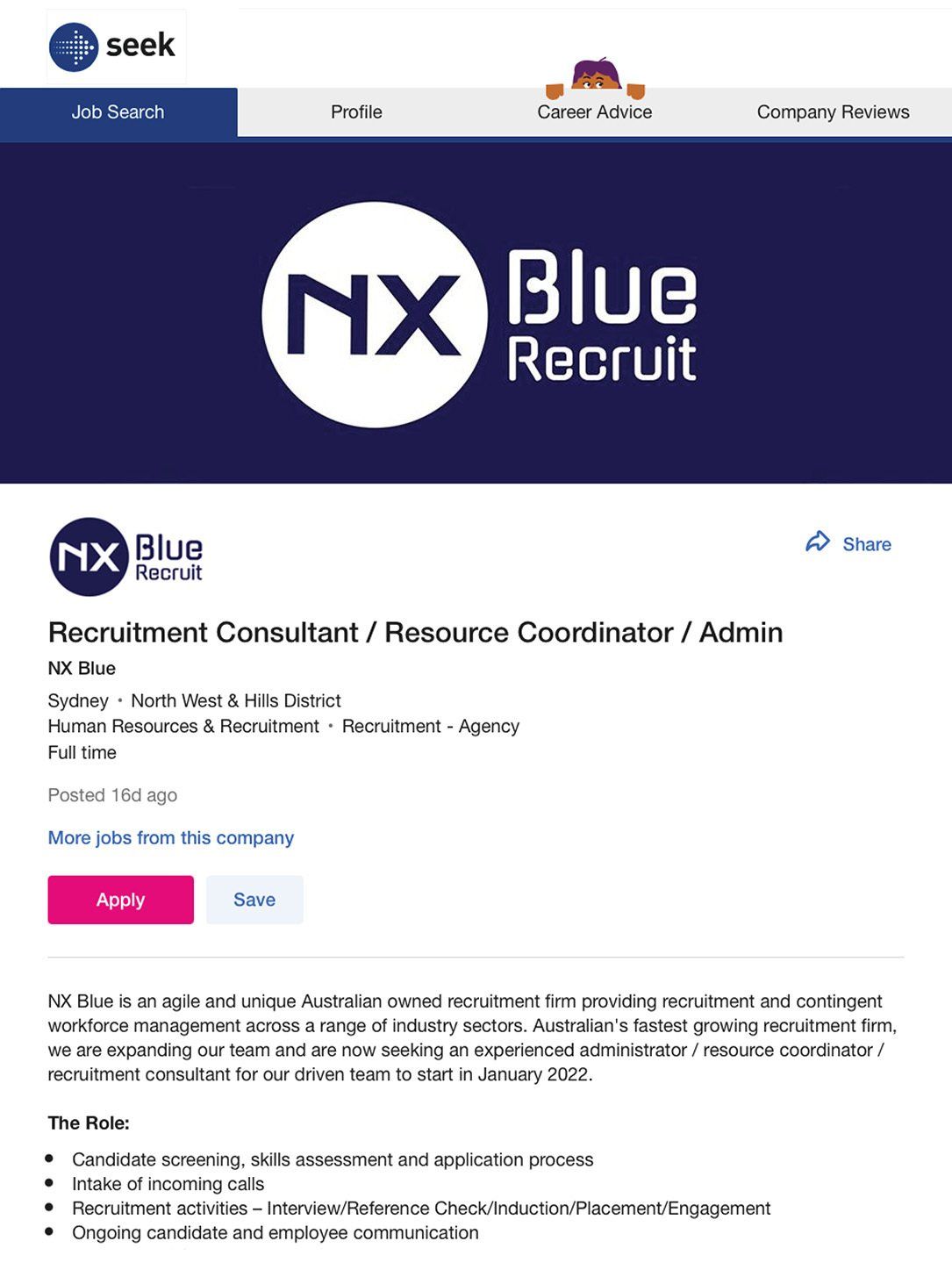 nx blue recruit, logo update, Sydney graphic design, recruitment branding, digital banners, web banner design