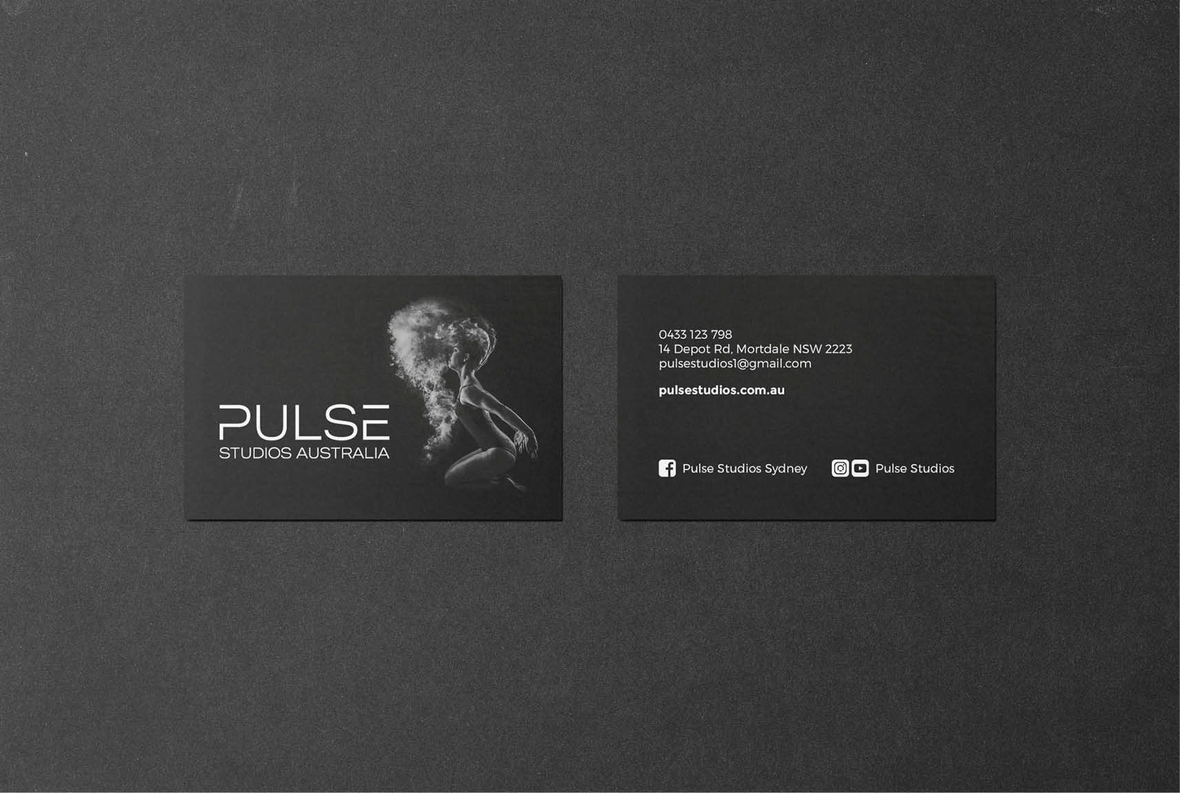 Sydney graphic design business, business card design, business card printing, pulse studios Australia, Sydney logo designer