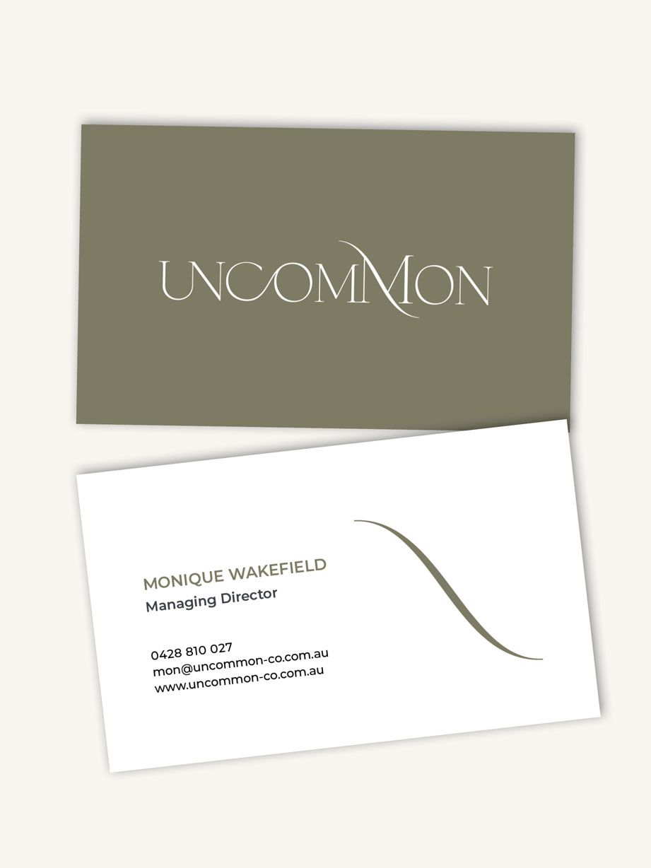 logo deign communications company Sydney uncommon business card design