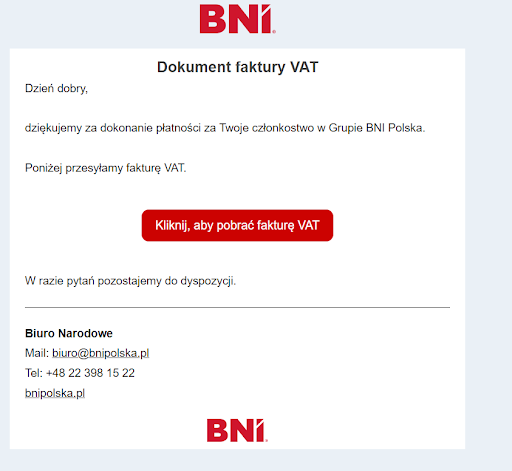 BNI - proforma invoice