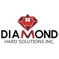The logo for diamond hard solutions inc. is a diamond with a house on it.