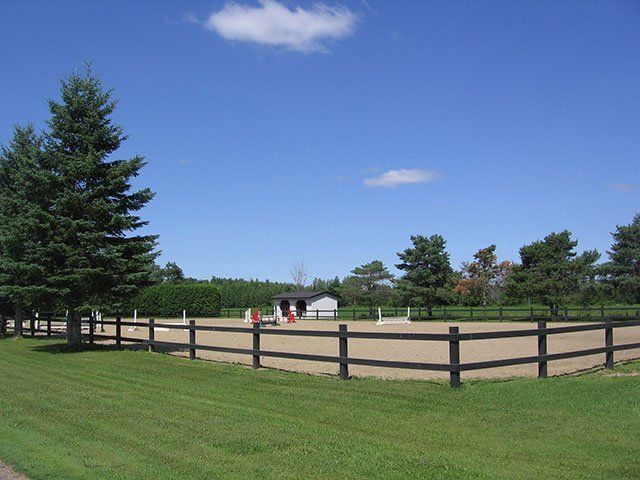 fenced horse riding area