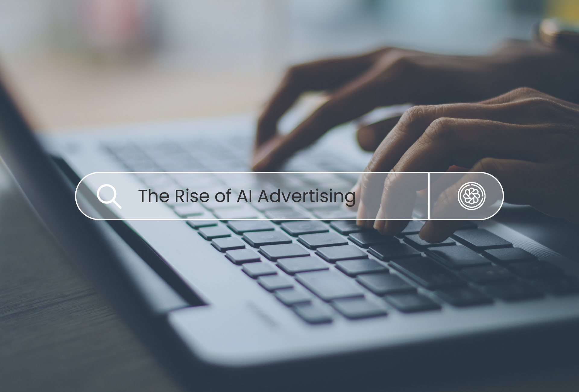 Person typing on a laptop while using ChatGPT for AI-driven search.