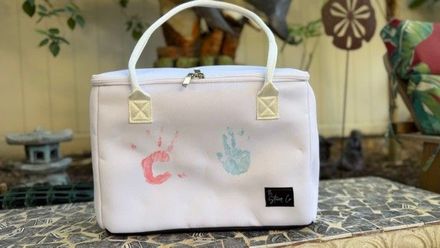 custom handprint tote bag by The Stever Co meaningful gift for mom