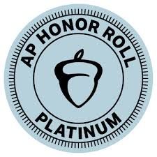 The logo for ap honor roll platinum with an acorn in the center.