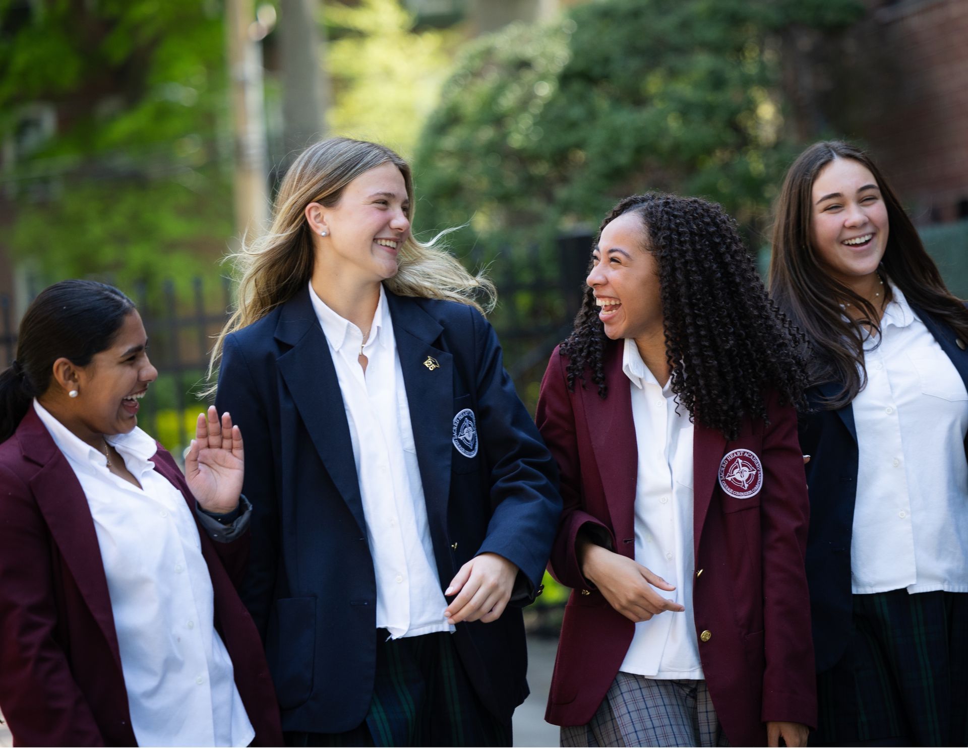Image of Sacred Heart Academy students walking on campus
