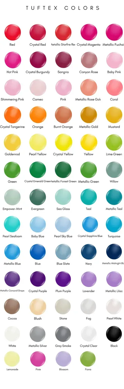 Color chart showing various shades in rows and columns.