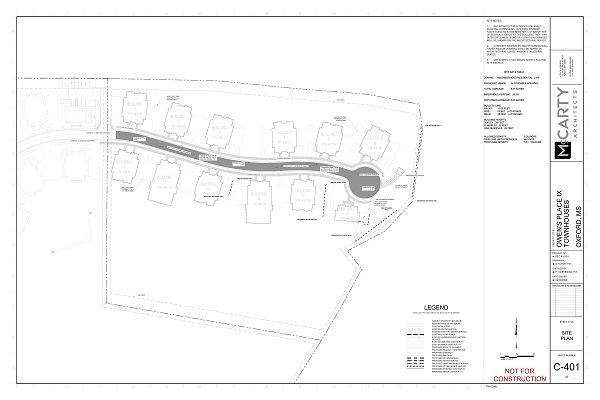 Architectural Drawing Of A Residential Development - Oxford, MS - Precision Engineering Corporation