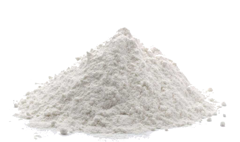 A pile of white powder on a white background.