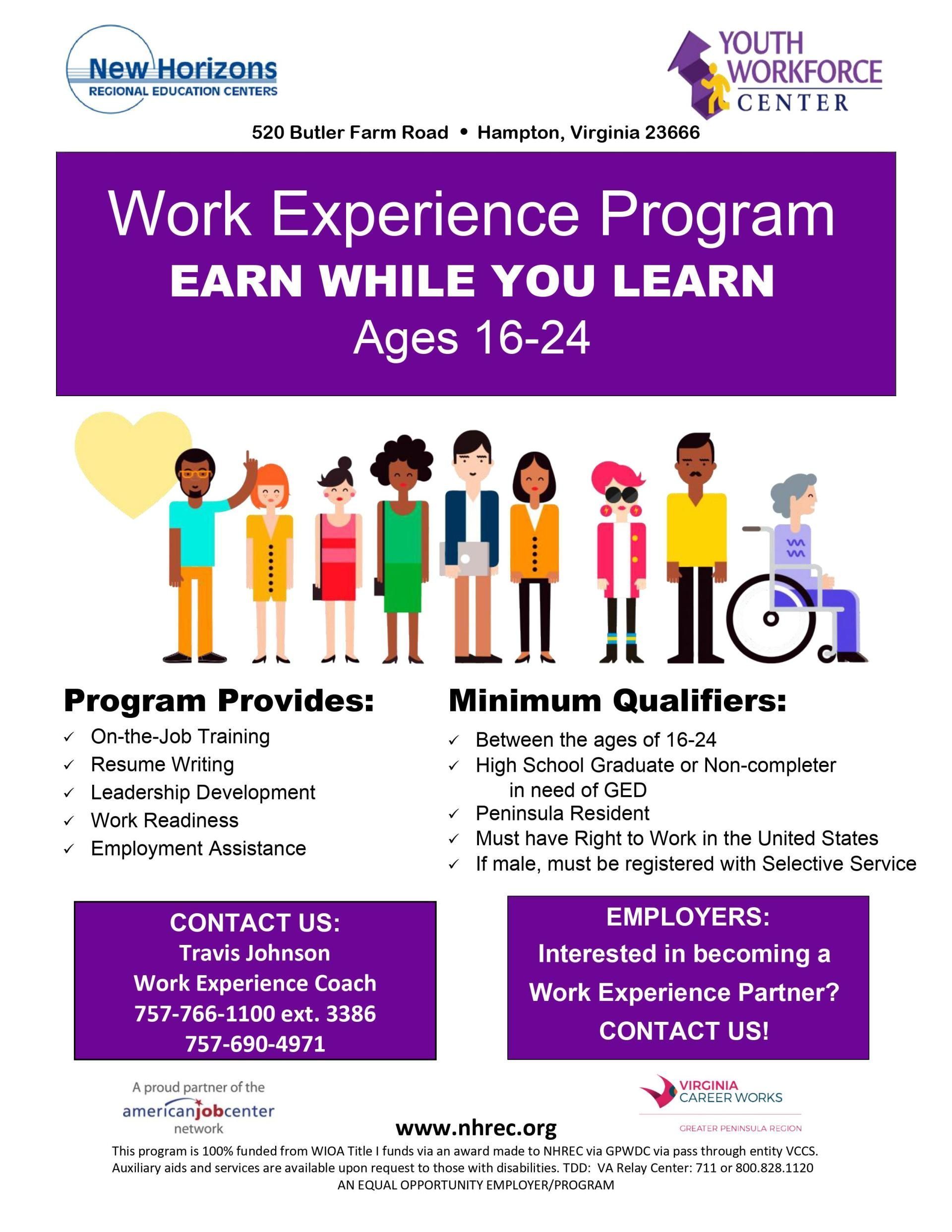 Work Experience Program — Hampton, VA — Peninsula Center for Independent Living