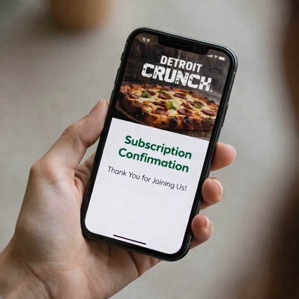 Hand holding a phone displaying a 