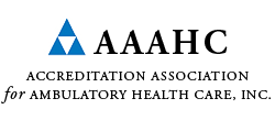 The logo for the accreditation association for ambulatory health care