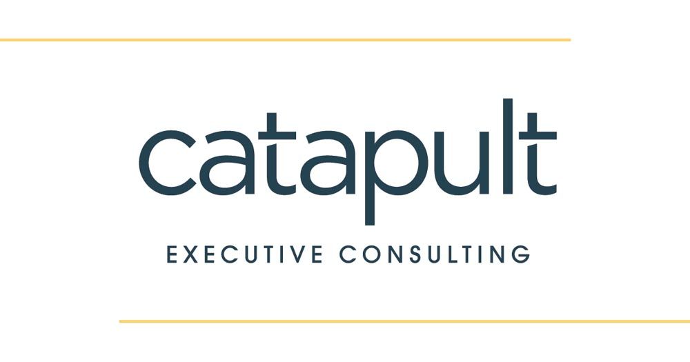 The logo for catapult executive consulting is on a white background.