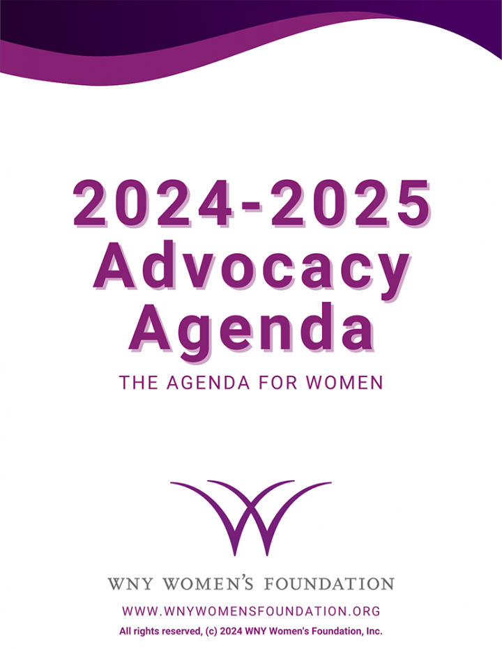 The cover of the 2024-2025 advocacy agenda , the agenda for women.