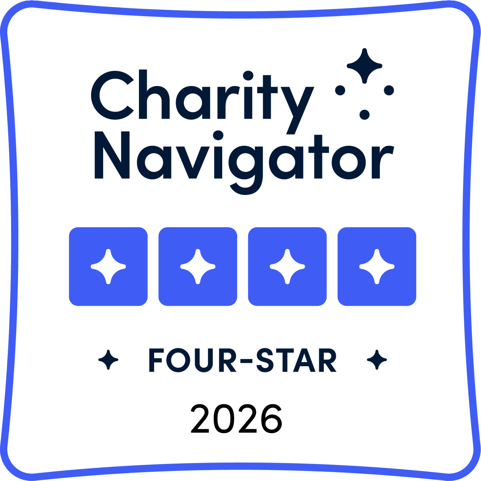 Proud to be effective ! we 've earned a four-star rating from charity navigator.