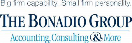 A logo for the bonadio group accounting consulting and more