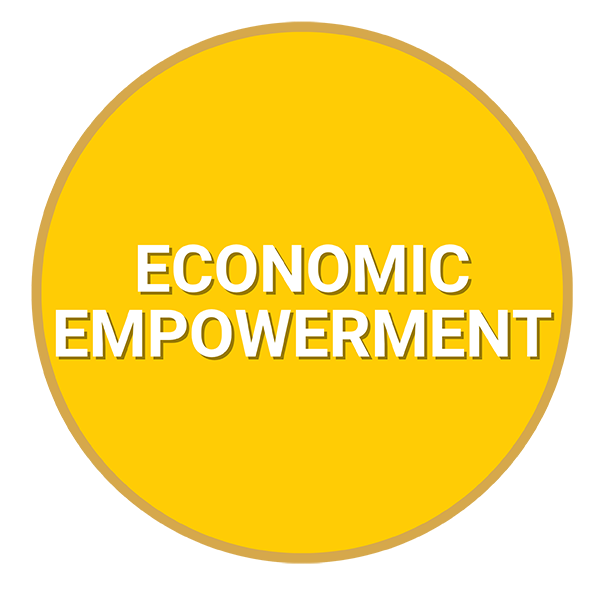 A yellow circle with the words economic empowerment on it