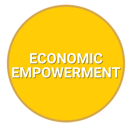 A yellow circle with the words economic empowerment on it