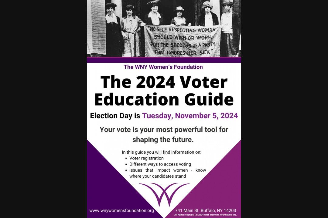 A poster for the 2024 voter education guide.