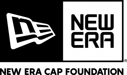 The new era cap foundation logo is black and white.