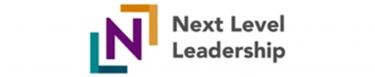 A logo for next level leadership is shown on a white background