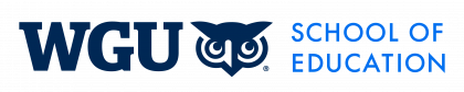 The logo for wgu school of education with an owl on it