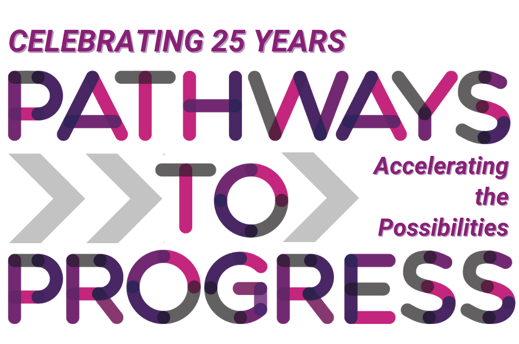 A logo for pathways to progress celebrating 25 years