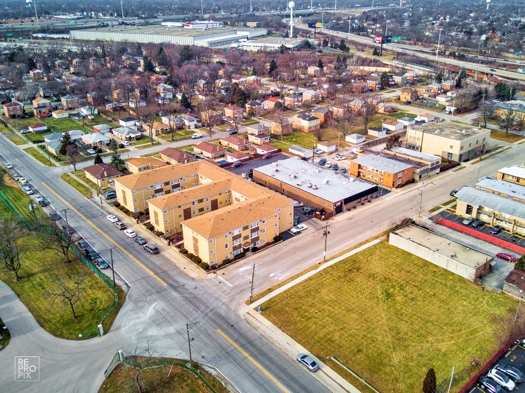 apartment building bird's eye view