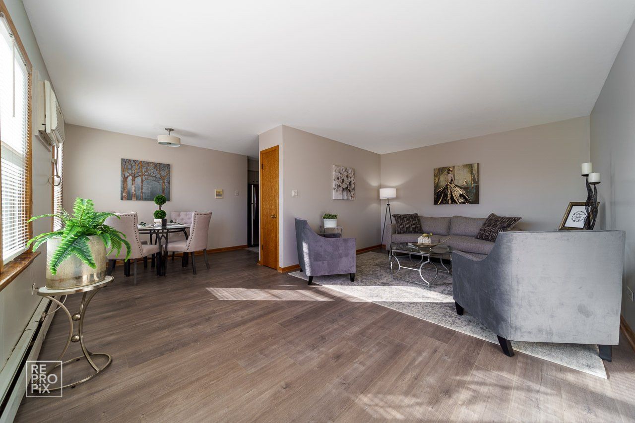 living room with hard wood floors